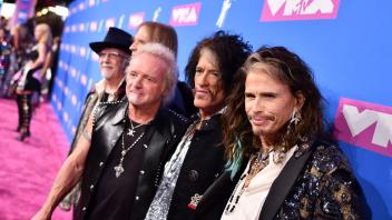 ARCHIV - Steven Tyler (r) und seine Aerosmith-Bandkollegen. Foto: Charles Sykes/Invision/AP/dpa