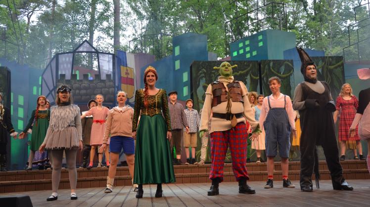 Viele schöne Massenszenen zeichnen die Choreografie des „Shrek“-Musicals aus.
