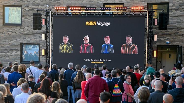 ARCHIV - Eine neue Abba-Show startet unter dem Titel "Voyage" in London. Foto: Jens Kalaene/dpa-Zentralbild/dpa - ACHTUNG: Nur zur redaktionellen Verwendung im Zusammenhang mit einer Berichterstattung über die Band Abba