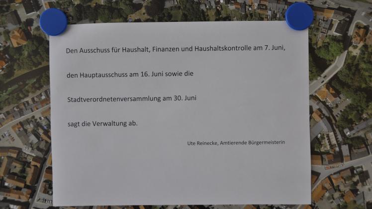 Abgesagt: Alle Ausschüsse, die noch im Juni stattfinden sollten sind abgesagt. Sommerpause per Dekret.