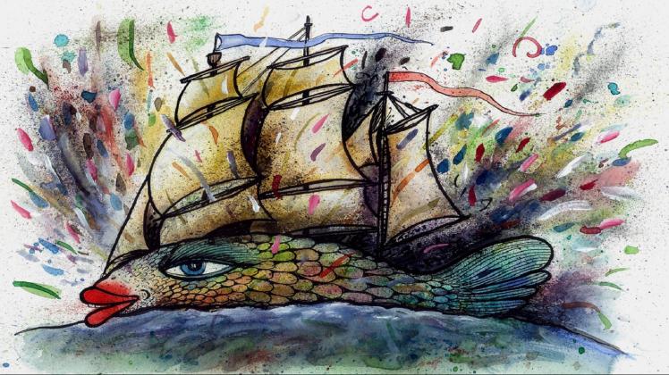 Der Sail-Fisch ist ein Werk von dem ausstellenden Künstler Till Dörner.