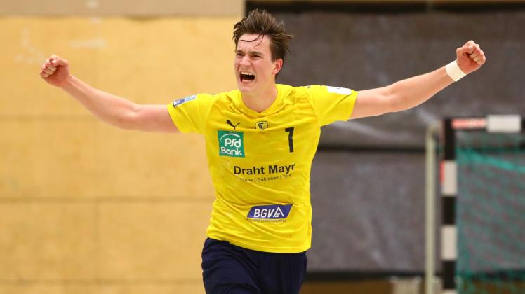 Robert Timmermeister, Rhein-Neckar Löwen, deutscher A-Junioren-Meister im Handball 2021/22