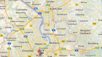 Google verlegt die Rheinstadt Köln an die Ruhr. Screenshot: NOZ