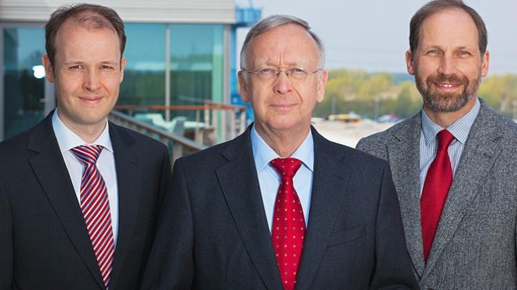 Die Geschäftsführung der Meyer Werft:  Dr. Jan Meyer (von links), Bernard Meyer, Lambert Kruse. 