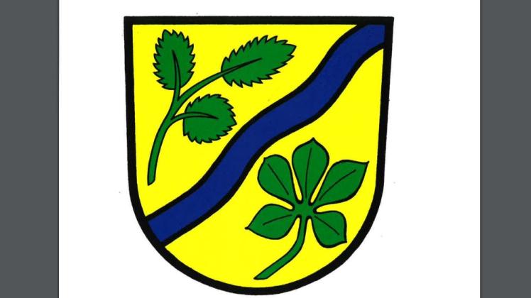 Die Grundgestaltung dieses Wappens soll künftig für die Gemeinde Hohen Pritz stehen, auch wenn die beiden Blätter noch leicht verändert werden.
