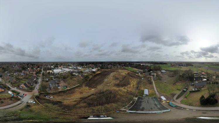 Blick aus der Luft auf das Gelände der ehemaligen Munitionsfabriken an der Theodor-Storm-Straße