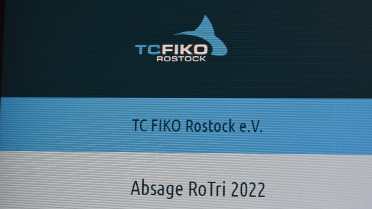 Absage des Rostocker Triathlons auf der Homepage des TC FIKO Rostock