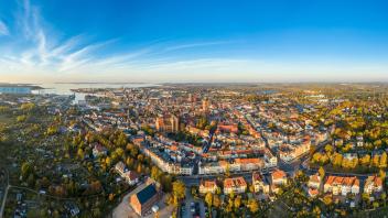 Altstadt von Wismar aus der Luft