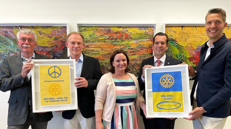 Osnabrücker Rotary Clubs und Rotaract unterstützen Geflüchtete aus der Ukraine. Dazu haben sie nun mehr als 100.000 Euro gesammelt