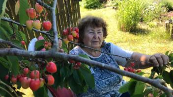 Die Schweriner Kleingärtnerin Renate Berger freut sich über ihren Seniorengarten