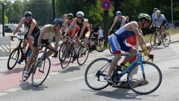 Radfahrer Schwerin-Triathlon
