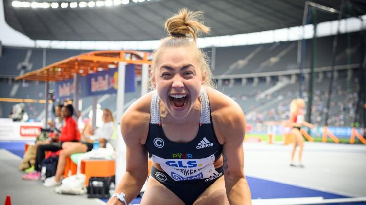 Gina Lückenkemper hat es geschafft: Sie ist deutsche Meisterin im 100-Meter-Sprint. Foto: Soeren Stache/dpa