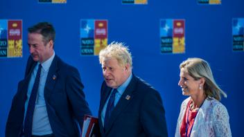 Arrivals of Heads of State to the NATO Madrid Summit, Spain. Boris Johnson, Prime Minister of the United Kingdom, arriv