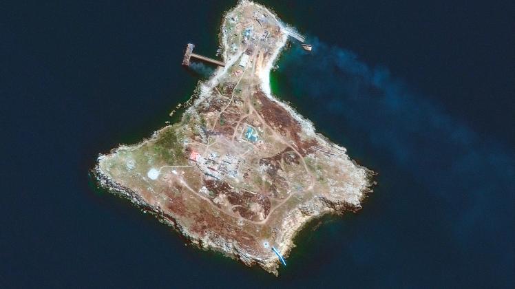 Ukraine-Konflikt - Satellitenbild Schlangeninsel