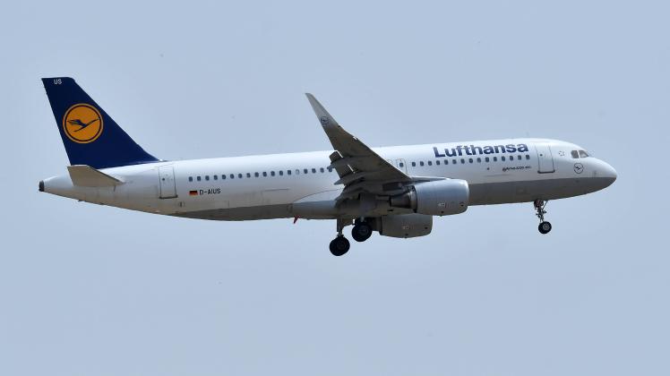 Airbus A321 Lufthansa. Aircraft to Fiumicino Leonardo da Vinci Airport. Fiumicino (Italy), June 22nd, 2022 Rome Italy -