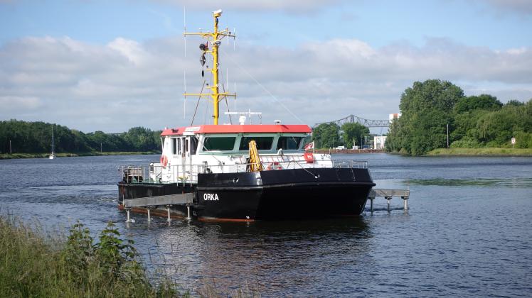 Auch im Nord-Ostsee-Kanal-Abschnitt im Kreis Rendsburg-Eckernförde wurde die Unterwasserböschung vermessen.