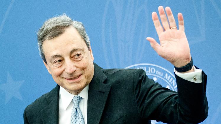 Pressekonferenz von Mario Draghi in Rom