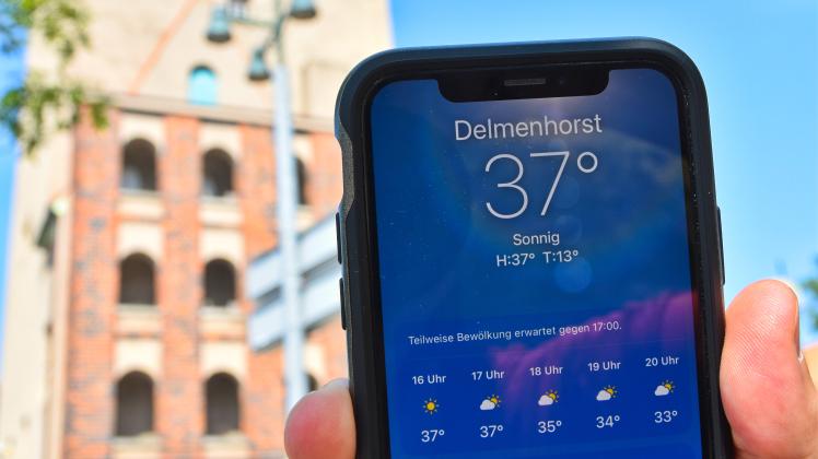 Die Wetter-App auf dem Handy zeigte am Dienstag 37 Grad für Delmenhorst an. An der Messstation wurde hingegen weniger gemessen.