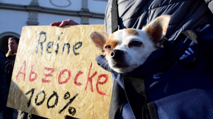 Demonstration gegen Hundesteuer