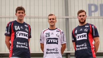 Im neuen Gewand: Die SG-Profis Lasse Möller, Johan Hansen und Johannes Golla.