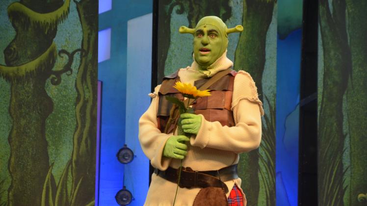 Jörn Tallen spielt den „Shrek“ in der Inszenierung der Freilichtbühne Meppen.