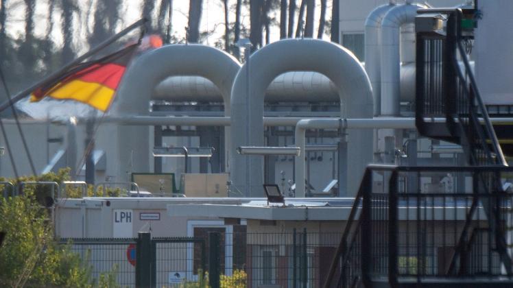 Rohrsysteme in der Gasempfangsstation der Ostseepipeline Nord Stream 1. Foto: Stefan Sauer/dpa/Archivbild