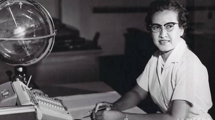  February 24, 2020: PICTURE SHOWS: Katherine Johnson sits at her desk with a globe, or Celestial Tra