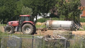 Unfall bei Bauer Bernd in Borgholzhausen: Dieser Traktor soll in den Unfall verwickelt sein.