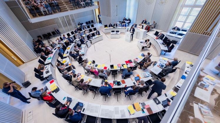 ARCHIV - Abgeordnete nehmen an einer Landtagssitzung teil. Foto: Jens Büttner/dpa/Archivbild