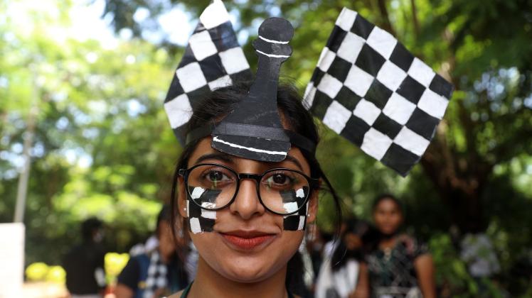 Viele Menschen in Chennai freuen sich auf die Schach-Olympiade. Foto: Sri Loganathan/ZUMA Press Wire/dpa