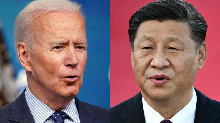 (COMBO) This combination of file pictures created on June 08, 2021, shows US President Joe Biden (L) speaking at the Eisenhower Executive Office Building in Washington, DC on June 2, 2021; and Chinese President Xi Jinping speaking on arrival at Macau&apos;s international airport on December 18, 2019. - President Joe Biden and Chinese counterpart Xi Jinping spoke by phone on July 28, 2022, on mounting tensions over Taiwan, a festering trade dispute and their bid to keep the superpower rivalry in check. The White House said the phone call started at 8:33 am in Washington (1233 GMT). A statement would be issued after the call ended, a spokesman said. While this was Biden&apos;s fifth talk with Xi since becoming president a year and a half ago, it&apos;s getting hard to mask deepening mistrust between the two countries. (Photo by MANDEL NGAN and Anthony WALLACE / AFP)