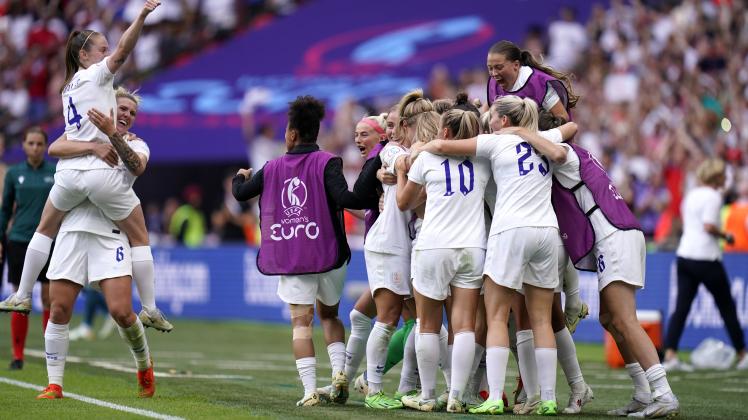 England v Germany - UEFA Women s Euro 2022 - Final - Wembley Stadium England s Ella Toone celebrates scoring the opening