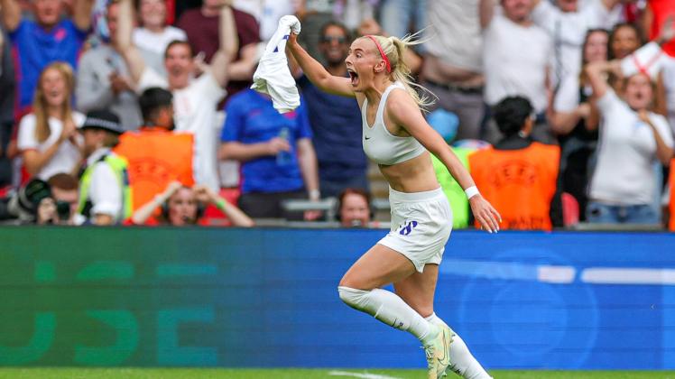 England Women v Germany UEFA WOMEN"!S EURO 2022 31/07/2022. Cup Final Goal 2-1 Chloe Kelly of England Women scores a goal