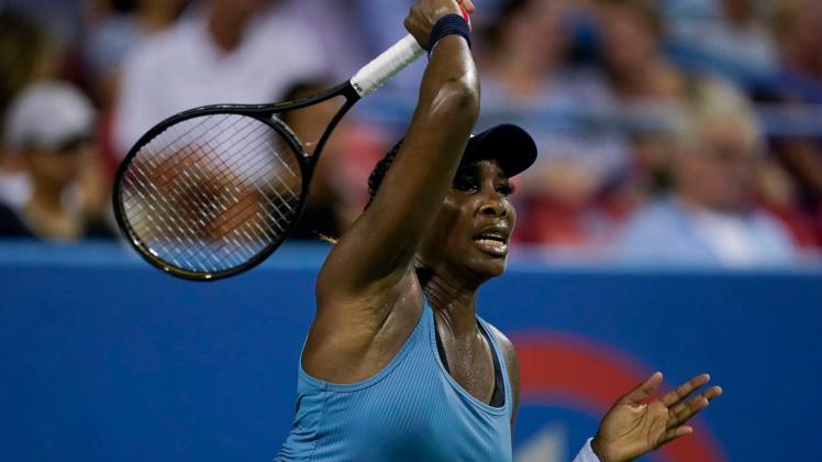 Venus Williams beim Turnier in Washington in Aktion. Foto: Carolyn Kaster/AP/dpa