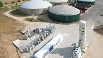 Die Anlage in Darchau produziert künftig flüssiges Bio-LNG („Bio Liquefied Natural Gas“) zum Antrieb von LKW