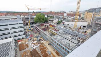 Osnabrück: Baustellenrundgang am Neubau des Justizzentrums Osnabrück.  17.08.2022. 