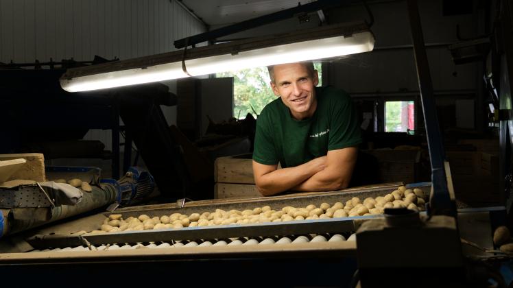 Kartoffelbauer Johannes Plate rechnet mit einem vertretbaren Minderertrag bei der Ernte 