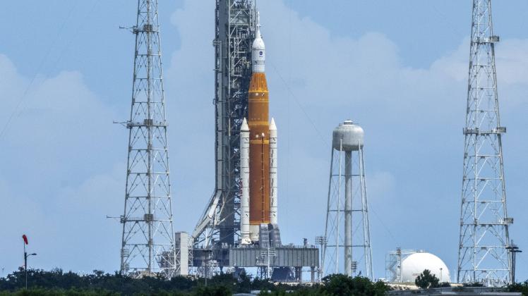 Artemis 1 sits on the Launch Pad 39B at the Kennedy Space Center, Florida on Sunday, August 28, 2022. NASA s SLS rocket