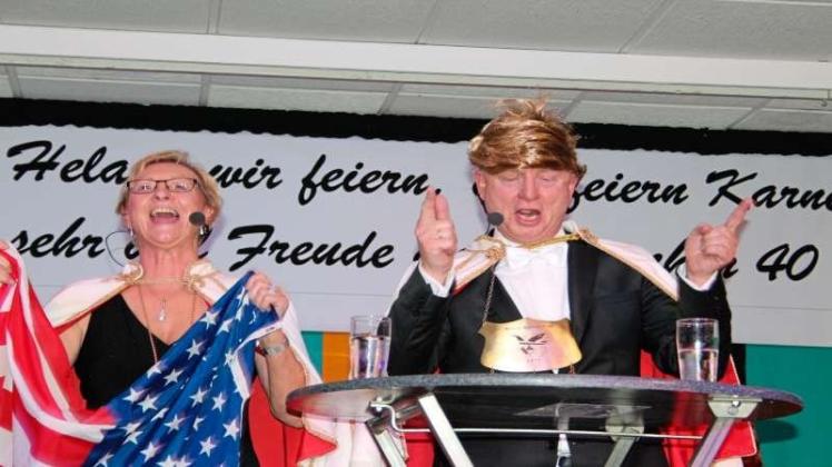 Umjubelte Stargäste des Abends waren US-Präsident Donald Trump und seine First Lady alias das scheidende Prinzenpaar Reinhold I. und Monika IV.