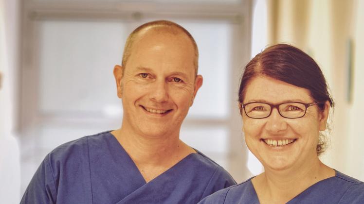 Chefarzt Dr. Christoph Hünermann und Chefärztin Dr. Anna Heinrichs, Krankenhaus St. Raphael Ostercappeln, 2022
