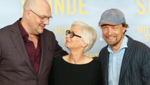 Schauspieler Charly Hübner mit Autorin Dörte Hansen und Regisseur Lars Jessen.