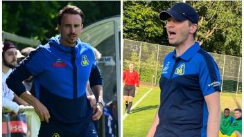 Die Väter des Erfolgs beim Fußball-Bezirksligisten SV Atlas Delmenhorst II: Teammanager Ralf Buß (links) und Trainer Nils Grape.