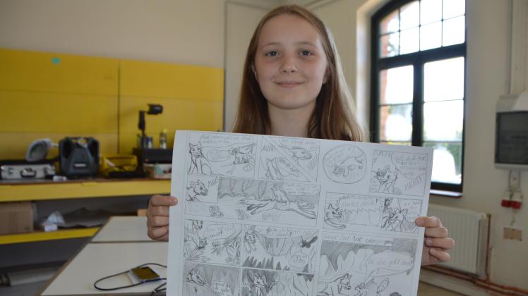 In einem früheren Comic-Kurs im M.1 hat Alica Billerbeck ihr eigenes Comicheft gezeichnet. M.1 Hohenlockstedt Arthur-Boskamp-Stiftung Comic Zeichnen Porfis Künstler Workshop Holo Comics