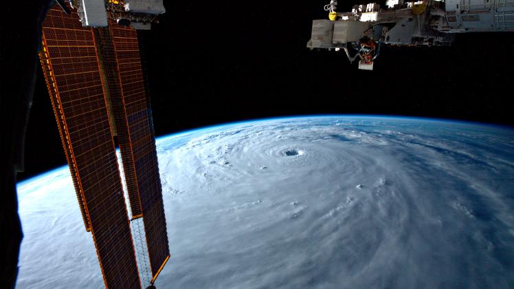 September 17, 2022, International Space Station, EARTH ORBIT: View of eye wall of Typhoon Nanmadol as it prepares to ma