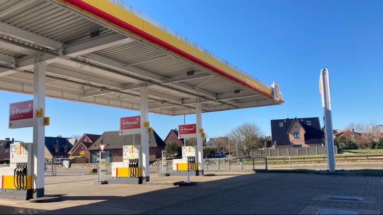Die Shell-Tankstelle in Westerland auf Sylt. 