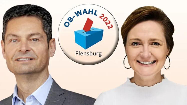 Oberbürgermeister oder Oberbürgermeisterin? Fabian Geyer und Simone Lange treten bei der Stichwahl in Flensburg am 2. Oktober an.