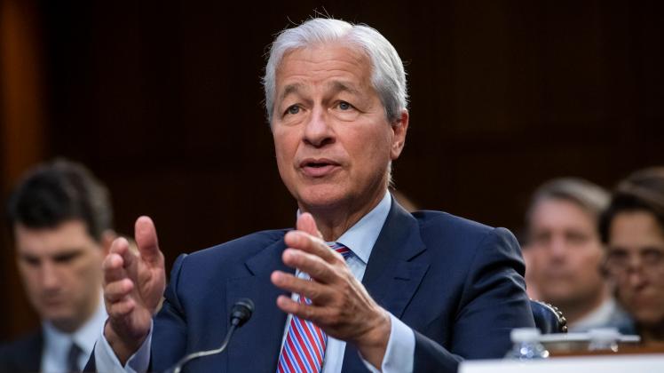 Jamie Dimon, Chairman and CEO, JPMorgan Chase & Co., responds to questions during a Senate Committee on Banking, Housing