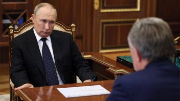September 22, 2022, Moscow, Moscow Oblast, Russia: Russian President Vladimir Putin holds a face-to-face meeting with t