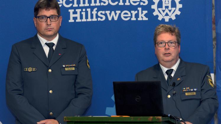 THW PI 70
Ortsbeauftragter Florian Ramcke, links; sein Stellvertreter Detlef Dwenger
Rellingen, Hotel Krupunder Park, 23.9.2022
