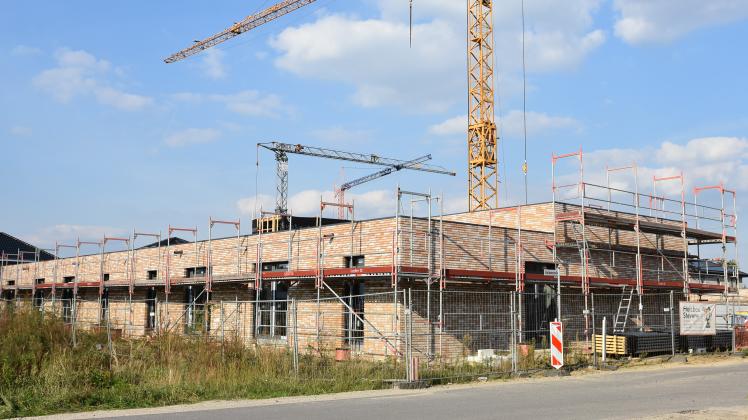 Die neue Kita an der Kastanienstraße in  Spelle im Baugebiet „Westlich der Umgehungsstraße“ soll Anfang 2023 fertiggestellt sein.